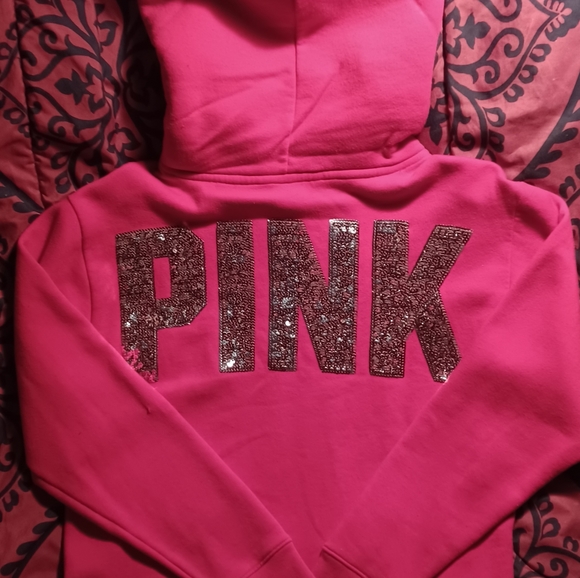 NWOT Victoria's secret pink bling pullover hoodie size small - Picture 7 of 7